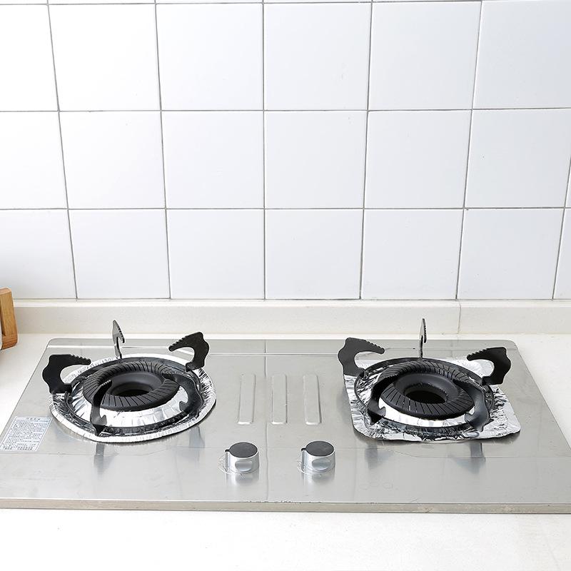 10Pcs Thickened Gas Stove Protector Stove Burner Aluminum Foil Stovetop Cooker Cover Kitchen Accessories Gas Range Protection