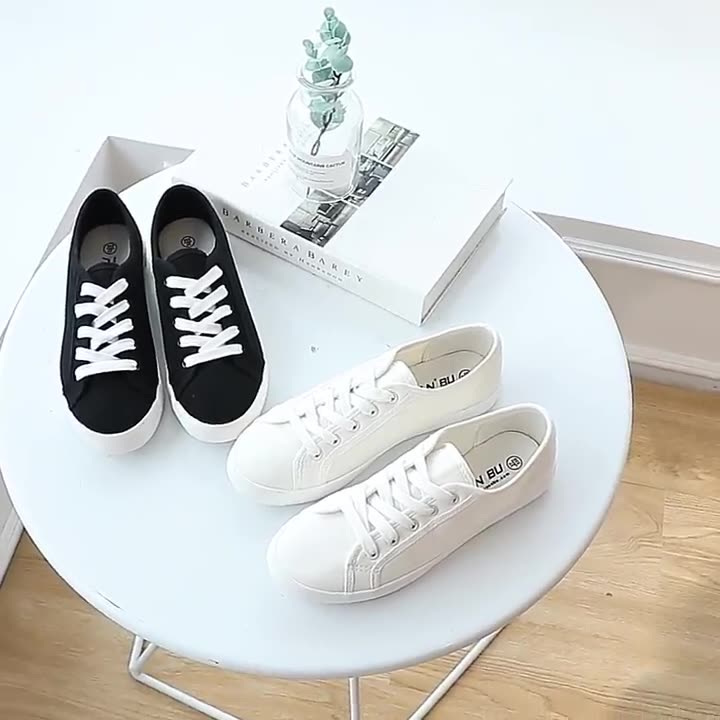 Neue Frühling / Herbst Damen Schuhe Koreanische Canvas Schuhe Herren Atmungsaktive Schwarze Sneaker Bequeme Schuhe Zapatos De Mujer
