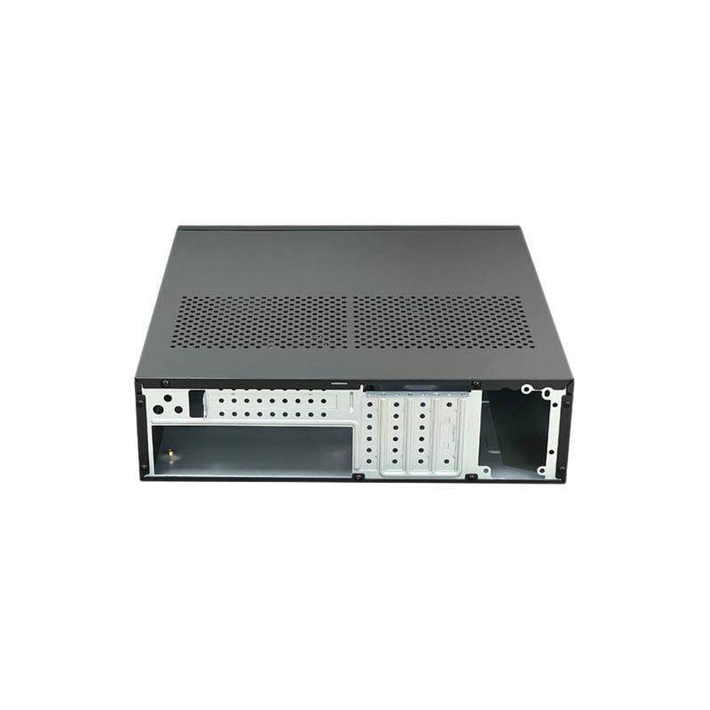 SKTC UX02 Desktop-Gehäuse: Kompatibel mit MATX-Motherboard, 1U-Netzteil, optischem Laufwerk, Grafikkarte; Aufstellbares & Liegendes Design.