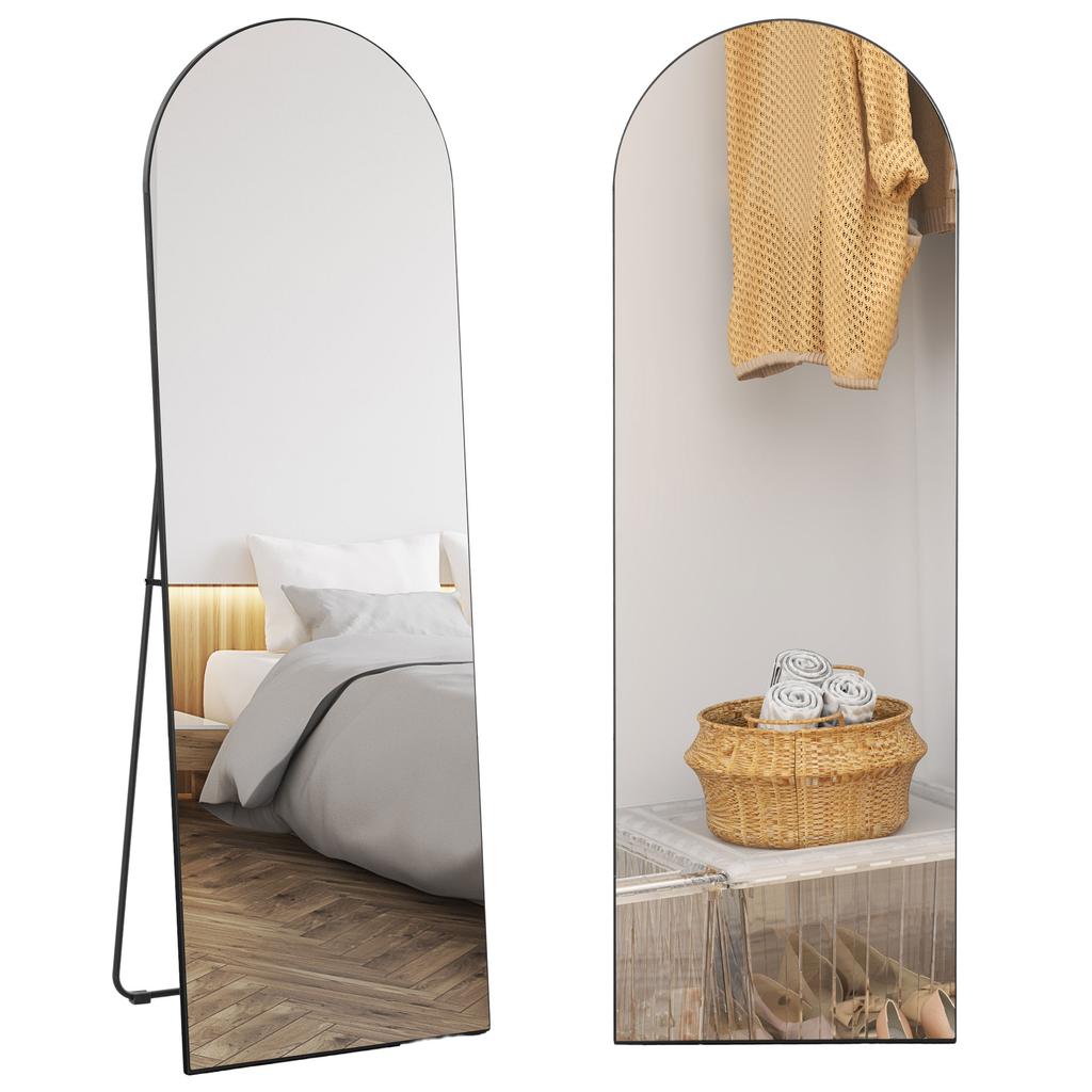 150cm Arched Full Length Mirror - Black
