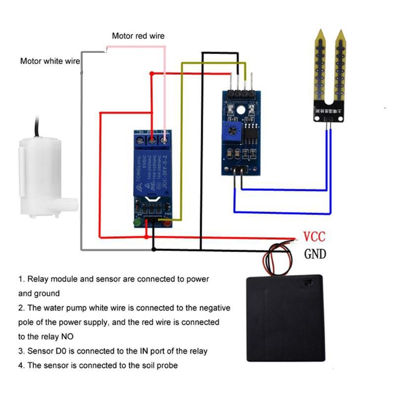 DIY Automatic Irrigation System Self Watering Kit Garden Planting Water Pump Soil Moisture Sensor Relay Module for Arduino