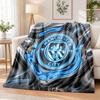 Manchester City Printed Flannel Blanket Warm Comfort Bed Throw For Indoor Home Decoration