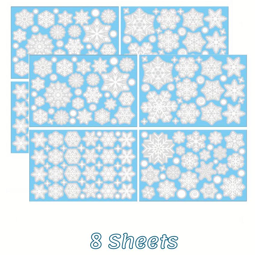 137 st Snöflinga Fönsterdekaler Elektrostatisk Vit Statisk Dekaler För Jul Nyår Glas Spegel Festlig Dekor Vinterklistermärke