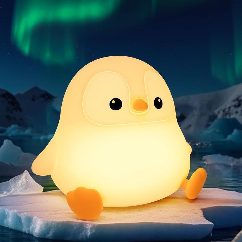 1PC Penguin Baby Little Penguin Night Light Patting Light USB Rechargeable Atmosphere Creative LED Light Household Goods