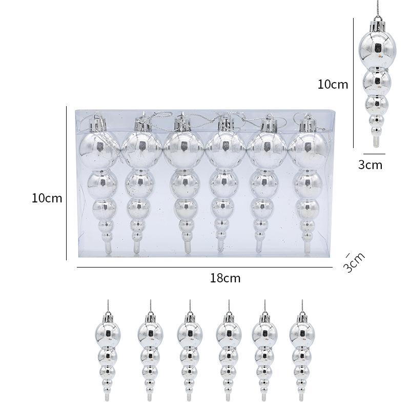 6pcs 6-Color Christmas Decoration Christmas Tree Pendant Ornaments Props