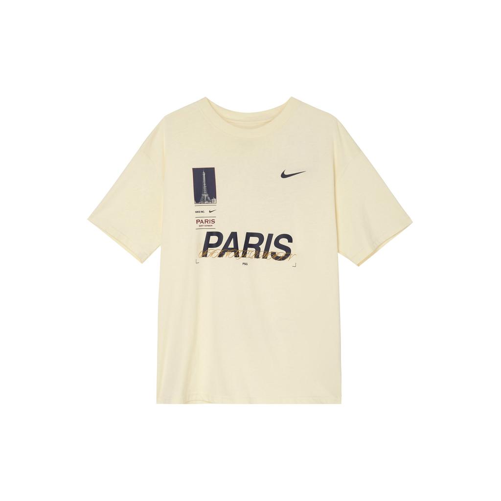 Nike Paris Saint-Germain Letter Print Short Sleeve Soccer Jersey Men Tops Coconut-Milk FQ1546-113