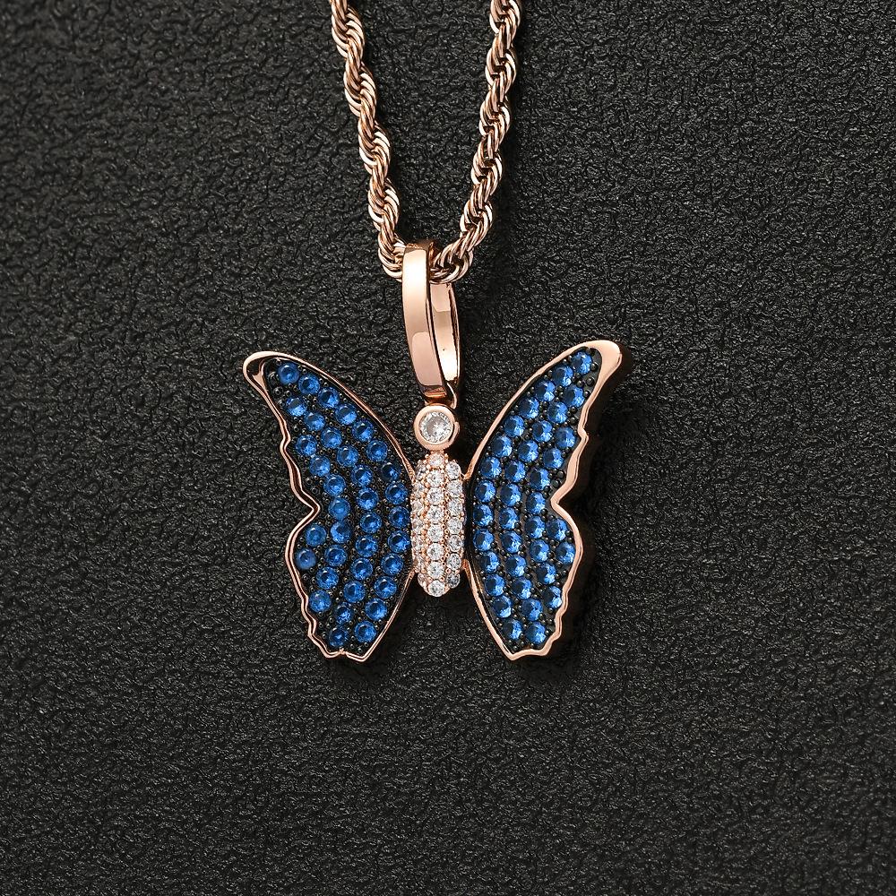

Новый хип-хоп циркон маленькая бабочка кулон хипстер медное гальваническое 18-каратное золотое цельное ожерелье ювелирные изделия