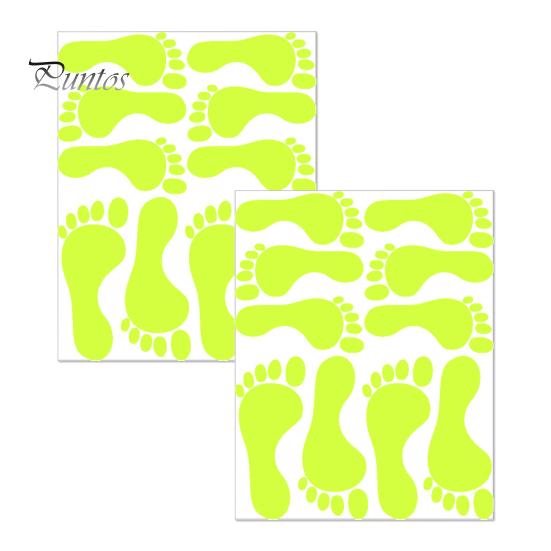 PVC Footprint Sticker 2 Sheets/Set Halloween Glow in The Dark Waterproof Removable Stickers Living Room Bedroom Office Wall Art Floor Festival