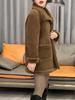 Women's Warm Leather & Fur Jacket - Autumn/Winter Long Sleeve Lapel