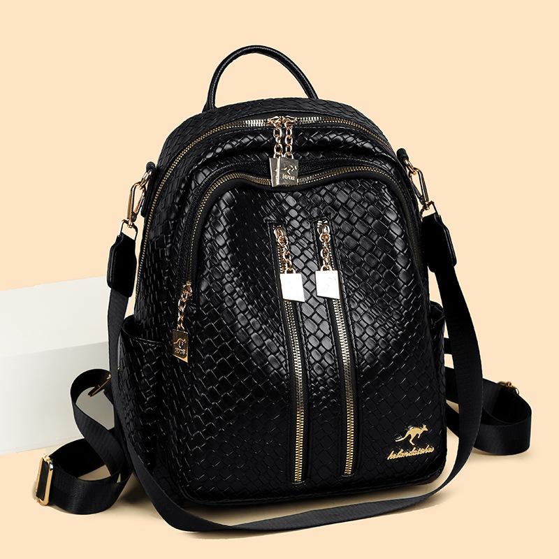 Backpack Women's Woven Lightweight Backpack Multi-functional Large Capacity Women's Travel Schoolbag