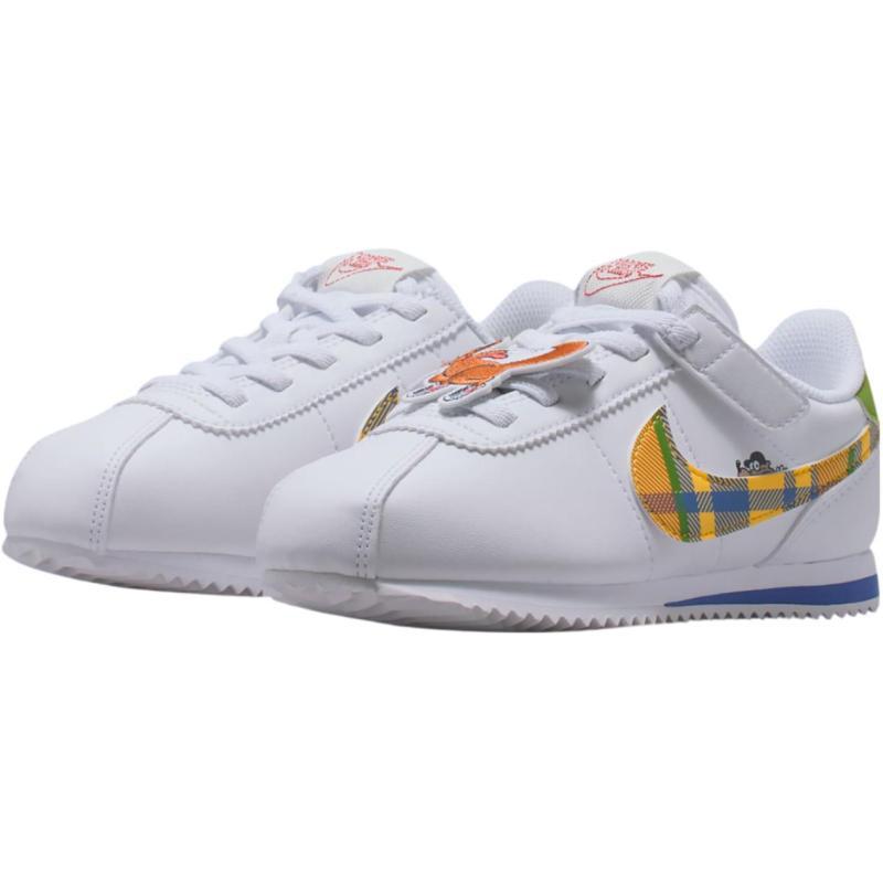 Nike Cortez Abrasion Resistant Low top Kids Lifestyle Shoes White Children Aged 3 7 Years Old Sneakers IH7341-191