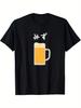 Summer Clothing Women Men Casual Beer Graphic TShirt  Fun Alcohol Lover Design Black Cotton Short Sleeve Tea White Beer Tuna P