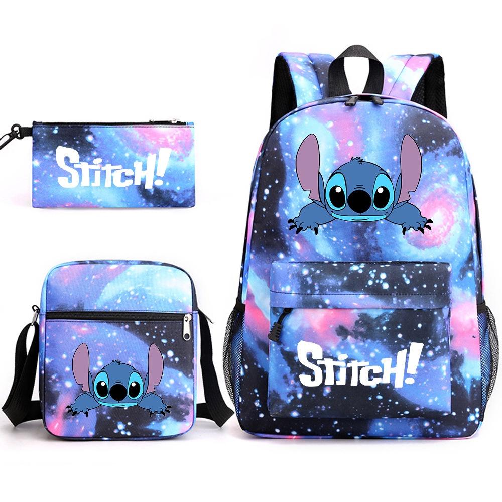 Lilo Stitch Cartoon Kids Boys Backpack Large Capacity Travel School Bag