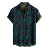 Men's Short Sleeved Shirt, Daily Fashion Printed Button Top, Chest Pocket Cardigan