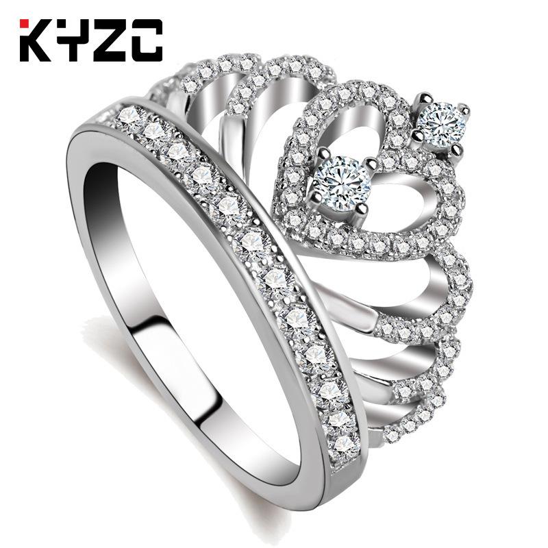Style Jewelry Crown Series Ring Women'S Diamond Ring Personality High Carbon Ring
