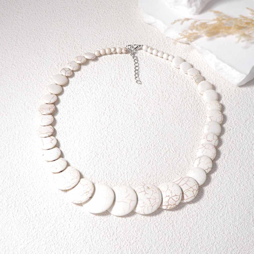 Bohemian personality trend vintage colored turquoise beaded necklace disc multicolor optional women's sweater chain