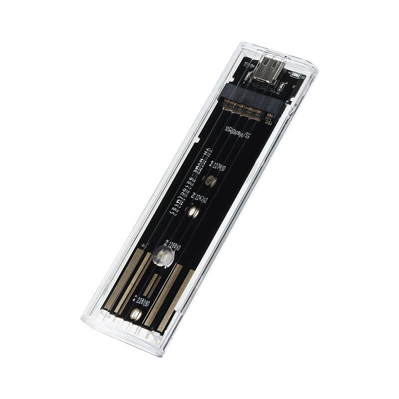 Transparent M2 Ssd Enclosure 10Gbps High Speed Transfer Durable Clear Shell For Laptop Storage Business Trips Office Work