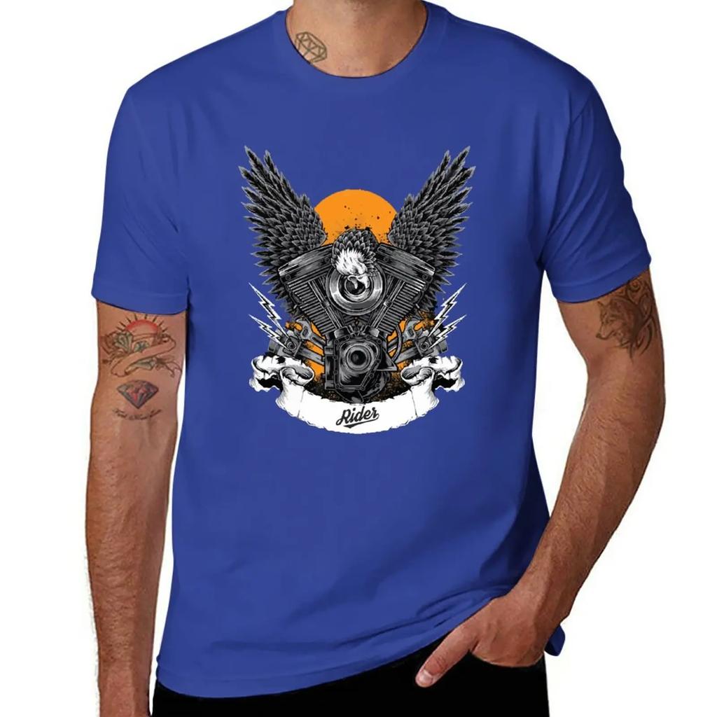 Riders machine Wings T-Shirt plus sizes heavyweights animal prinfor boys t shirt for men
