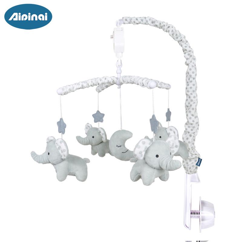 Rotating Plush Crib Mobile: Anti-Strabismus Rattle for Newborn Sleep