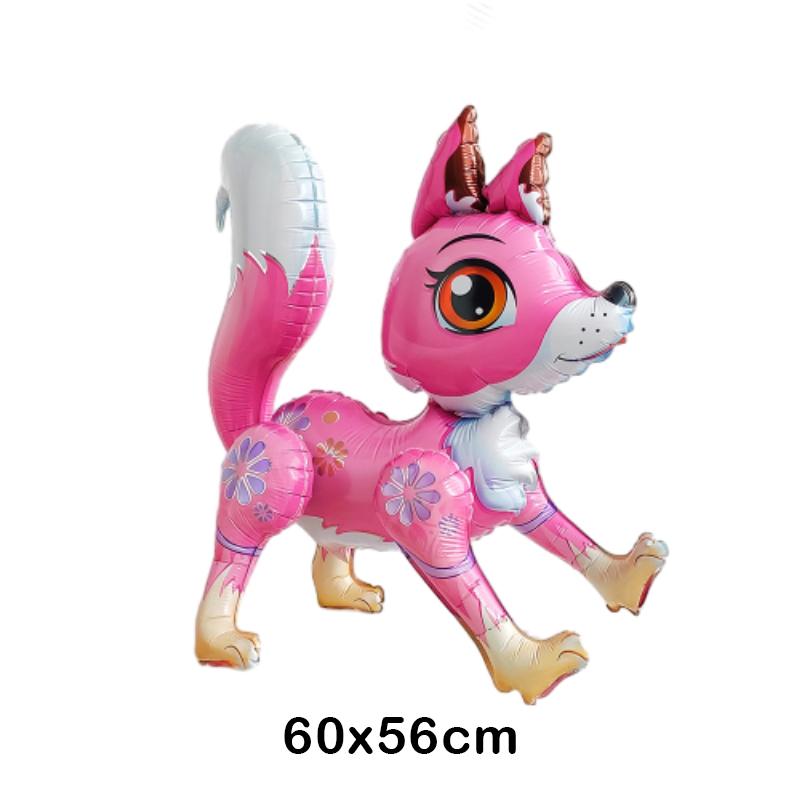 

Большие стоячие фольгированные шары в виде животных для детей, украшения на день рождения для девочек, слон, лиса, воздушный шар в виде животного, сувениры на детский праздник Fox-Pink