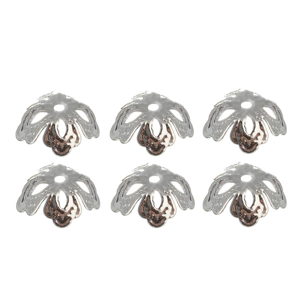 100pcs Gold Color Metal Hollow Flower Filigree End Caps 13.5*5mm Fit Round Pearl Bead DIY Jewelry Charm Making Findings