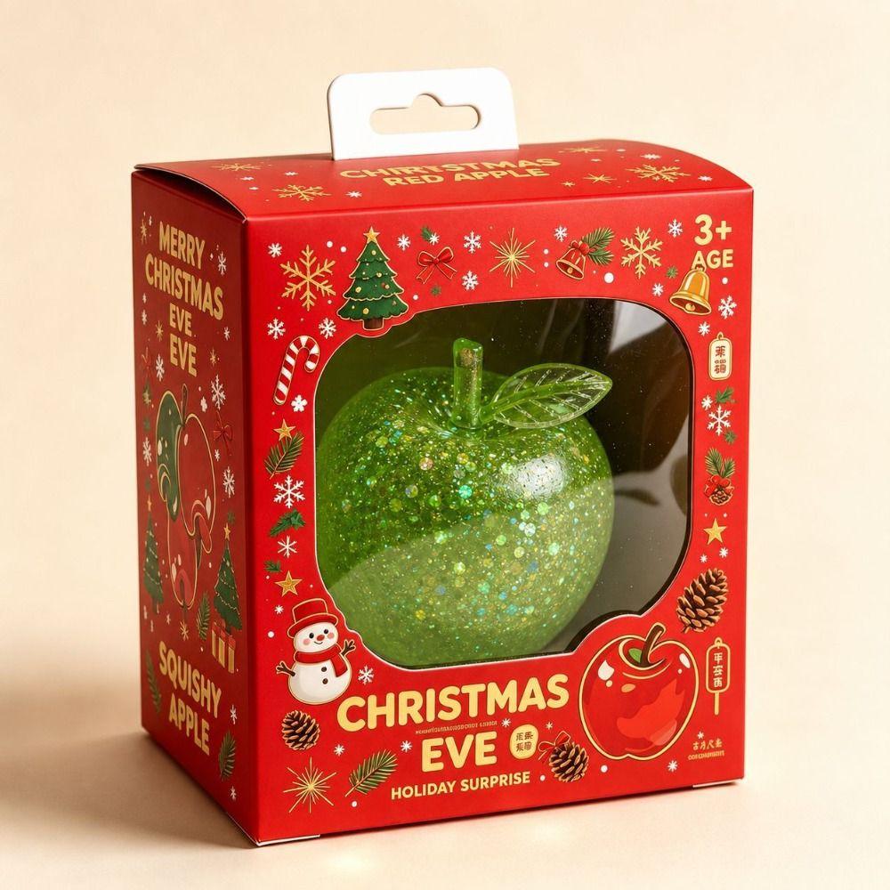 Soft TPR Christmas Squeeze Toy Transparent Mini Glitter Squeeze Ball Fidget Toy