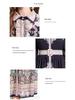 Original Design SS '25 Chiffon Blouse & Waist-Gathering Ruffle Long Dress Set with Collar Print, Long Sleeves.