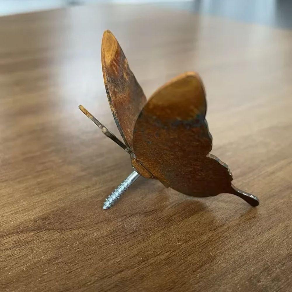 15 Pcs Rustic Wall Art Yard Decoration Garden Fence Decor Natural Rust Rusty Metal Butterfly