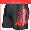 Fire Printed Mens Swim Shorts Summer Beach Swimsuits Athletic Trunks Gym
