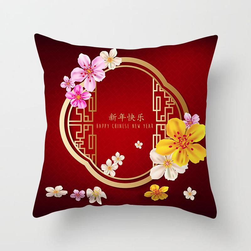 Neujahr und Frühlingsfest Mode und Festlicher Kissenbezug Rot Festlich Neujahrs-Kissenbezug