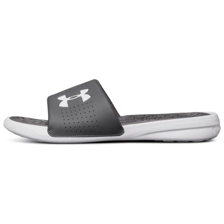 Under Armour Playmaker Fixed Strap Leather Non-Slip Durable Sports Sandals Women Sandals Black 3000061-101