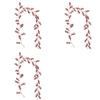 3X Christmas Red Berry Garland, Artificial Burgundy Red Pip Berry Artificial Berry Garland For Indoor Outdoor Decoration