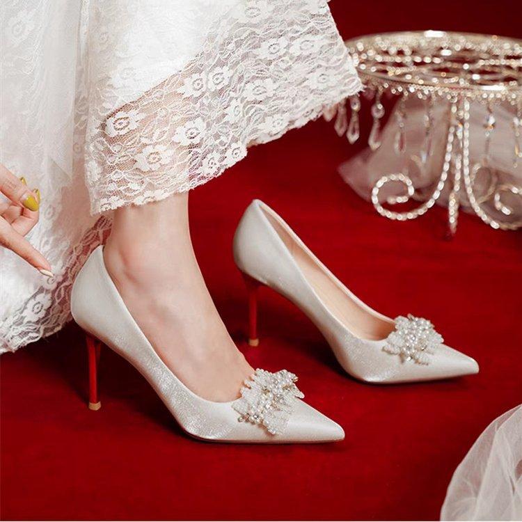 Wedding Shoes Bridal Shoes Bridesmaid New Red Stilettos Summer Women Are Not Tired Toasting Chinese Xiuhe Clothes Single Shoes