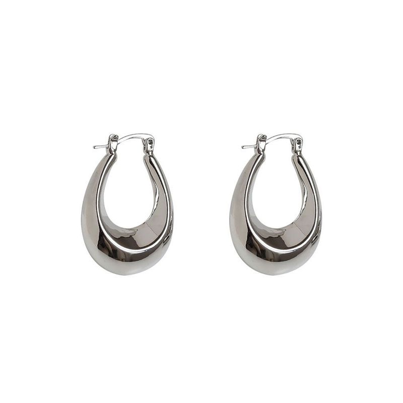 European and American Niche Design High-End Earrings, Minimalist Style Silver Water Drop Earrings, 2026 New Popular Exaggerated Ear Pendants