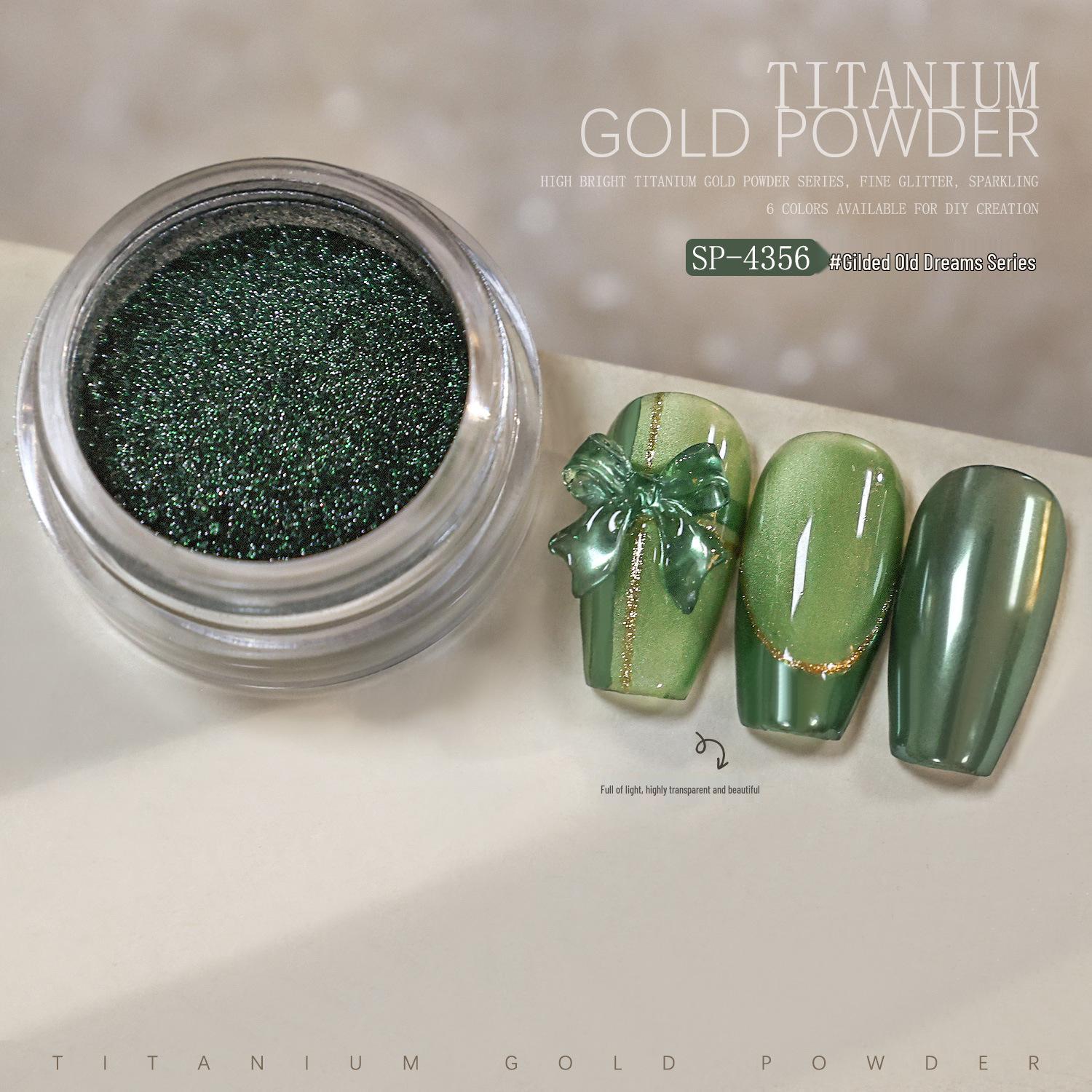 Titanium Gold Magic Mirror Nail Art Powder Glitter - 0.3g