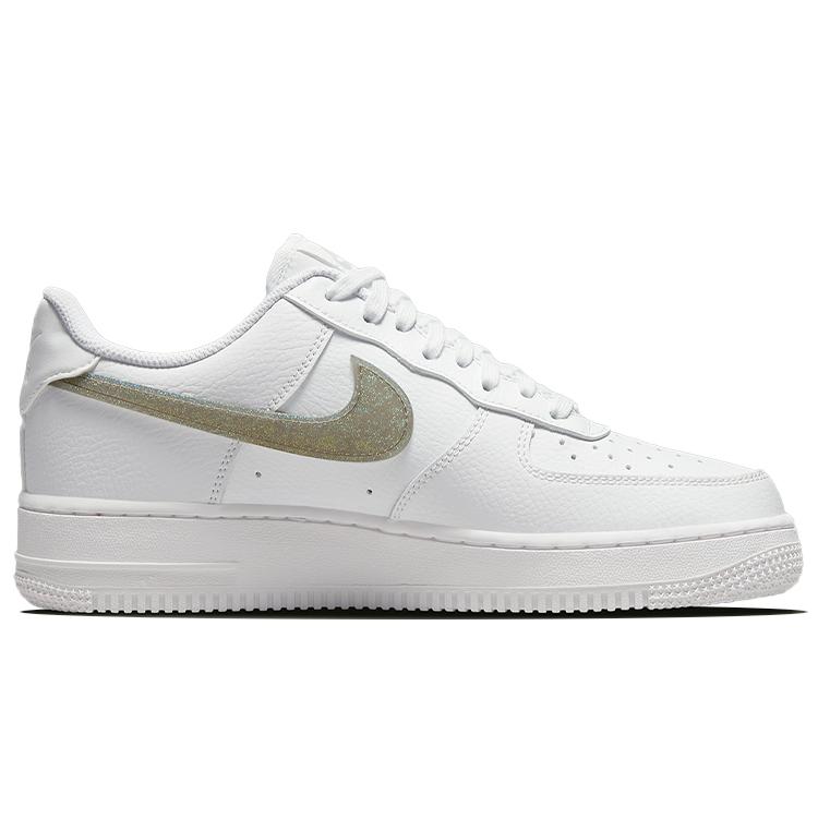 Nike Air Force 1 Low Λευκό Χρυσό Γκλίτερ Swoosh Γυναικεία DH4407-101
