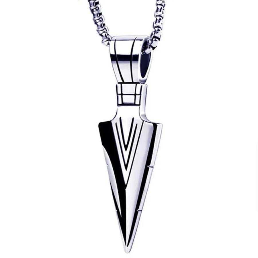 Domineering Triangle Spearhead Men's Couple Alloy Retro Hip-hop Arrow Necklace Pendant Jewelry