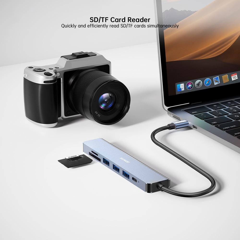XUNDD XDDC-072 Expansion Dock 7 in 1 Type-C Hub USB-C to PD / USB 3.0 / USB 2.0 / HD / SD / TF Card Reader