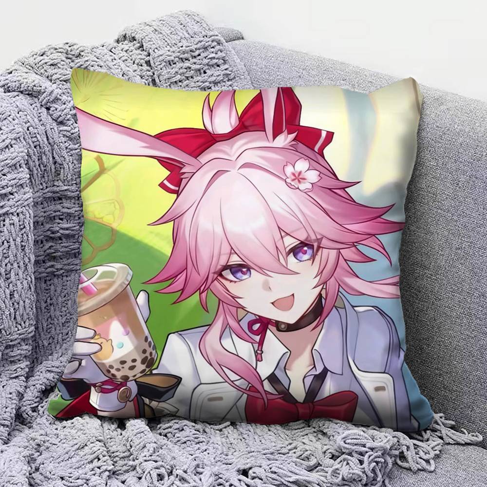 Evanescia Honkai Star Rail Game Anime Girl Pillow Covers Home Sofa Cushion Covers and Aecorative Custom