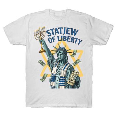 Statjew Of Liberty T-shirt For Men Women 100% Cotton T Shirts Short Sleeve Tops J26