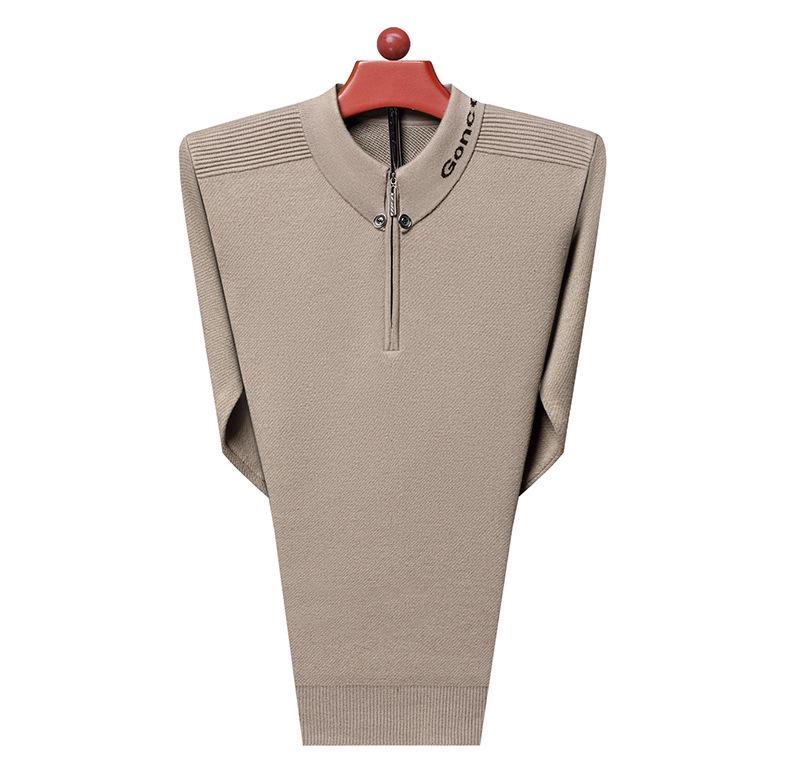 Mid-aged Men's Trendy Half-Zip Pullover Sweater