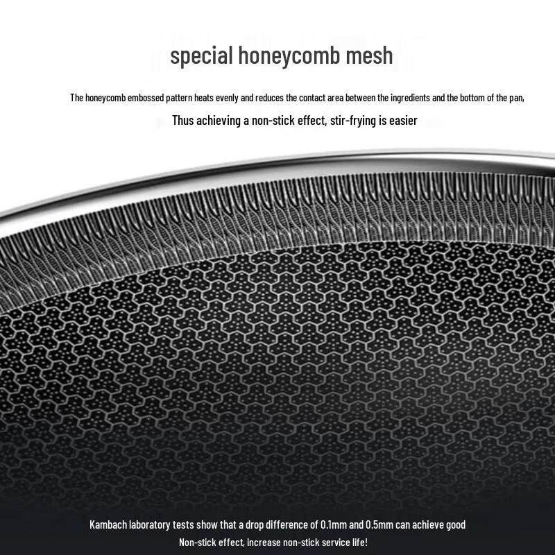 KOBACH 316L Stainless Steel Honeycomb Non-stick Wok