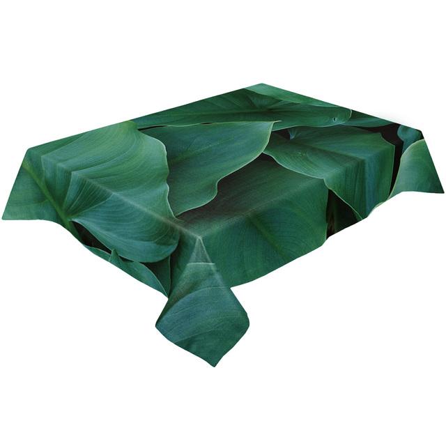 Față de masă rezistentă la apă, frunze de plante tropicale de banane, decorațiuni de nunta