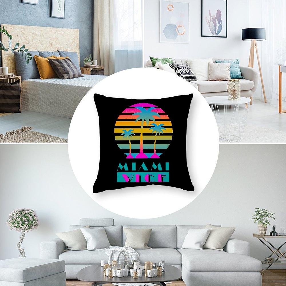 Federa per Cuscino Film M-Miami Vice Stampa 3D Fibra di Poliestere 40*40 Cm Copricuscino Decorativo per Divano di Casa Regalo per Festival