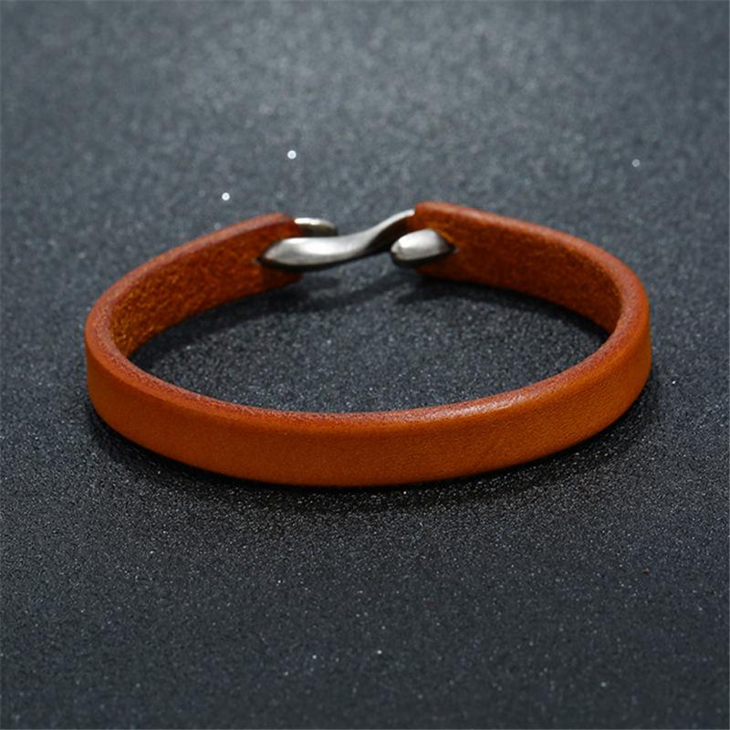Simple Style Genuine Leather Wrap Bracelet 3 Color Antique Simple Leather Braclet For Men Wristband Jewelry pulseira masculina