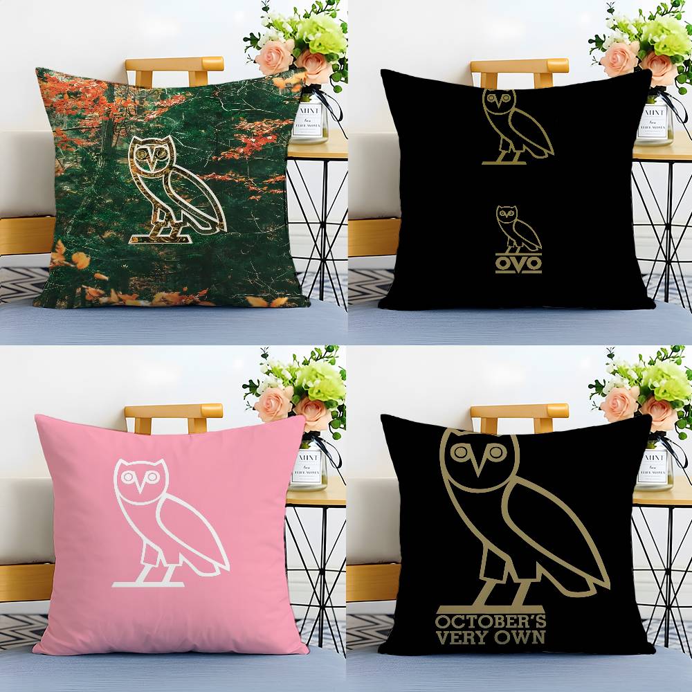 Octobers Very Own-O Owls Ovo Pillow Case Anti-Dustmite Pillowcase Invisible Zipper Silky Short Plush Sofa Cushion Cover