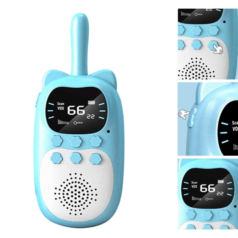 USB Rechargeable Walkie Talkie for Kids Outdoor Adventure Electronic Walkie Talkie Toy Cartoon Walkie Talkie for Camping