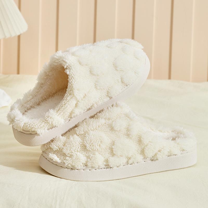 Cotton Slippers Women's Autumn and Winter Home Non-slip Warm Plush Cotton Shoes Men's Supermarket