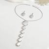 Exaggerated fashion irregular geometric pendant necklace earring set bright color collarbone jewelry necklace