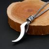 Viking Retro Wolf Tooth Necklace Stainless Steel Norse Rune Pendant Necklace For Men Women Amulet Jewelry Gift